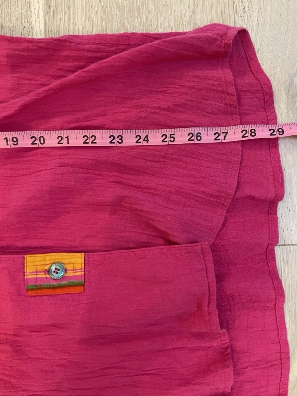 Vintage 90s Bonnie Boynton Artsy Pink Top Resortwear Shirt Button Gauze Cotton L - Picture 7 of 8